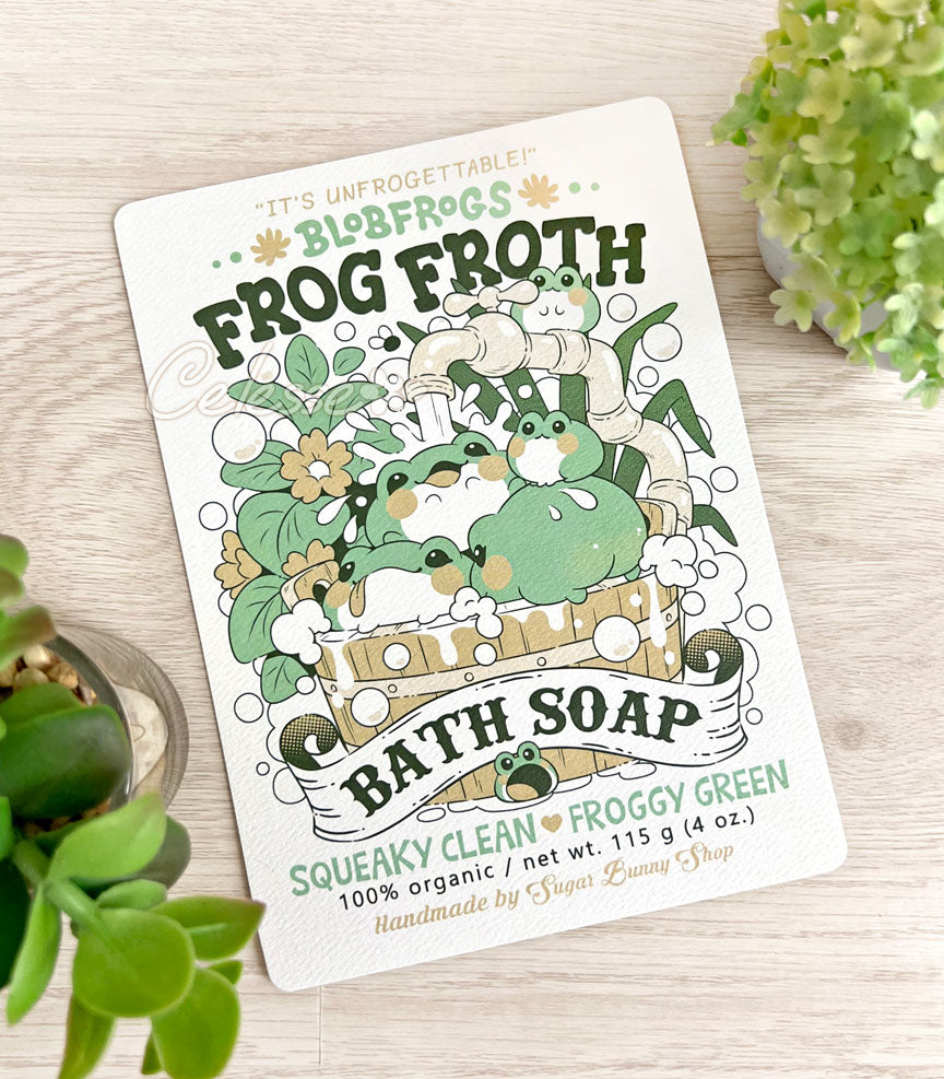 Blobfrogs Frog Froth Bath Soap Textured Print – Sugar Bunny Shop