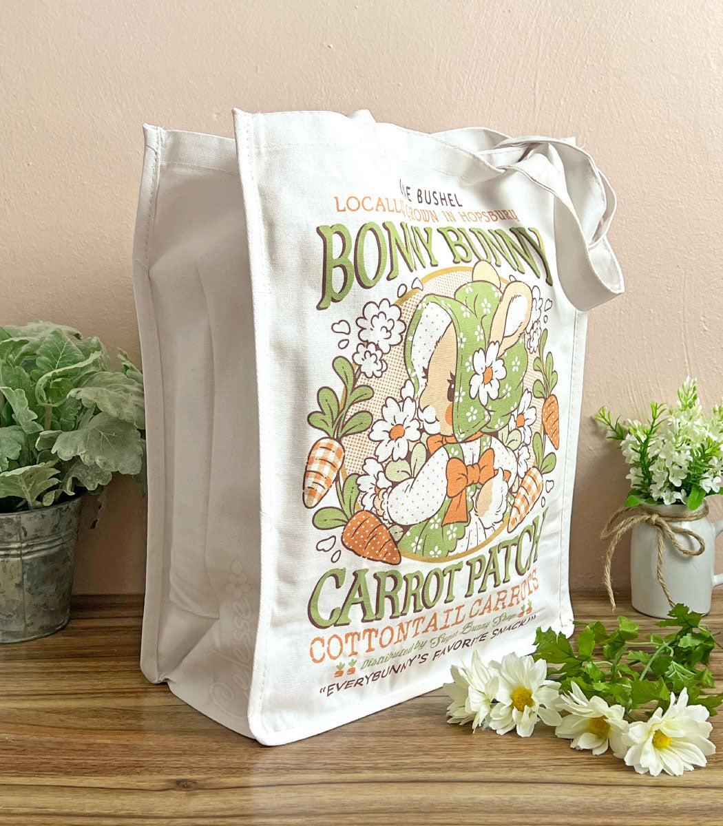 Bonny Bunny Carrot Patch Vintage Logo Canvas Tote Bag