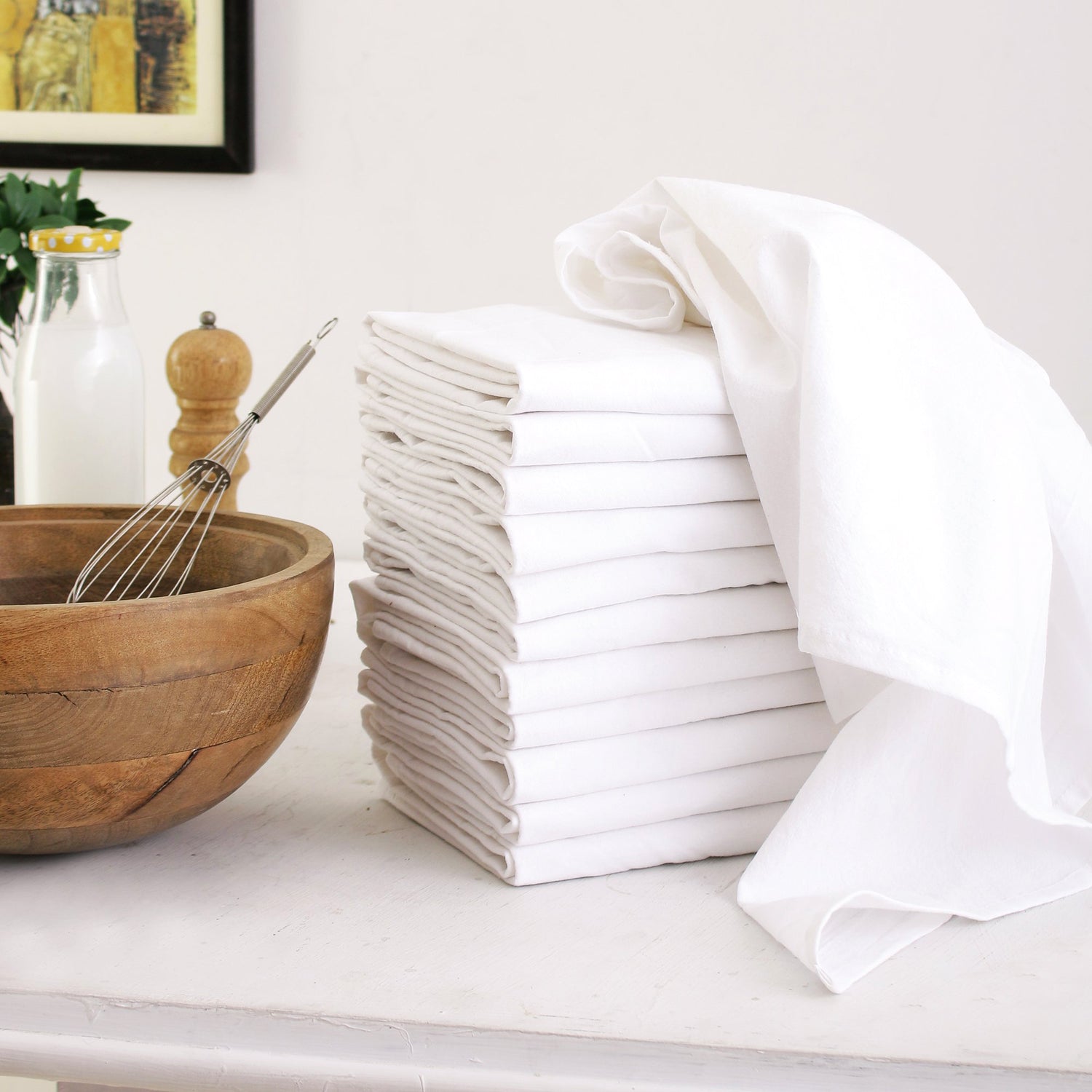 Cat Tea Towel Organic Cotton Flour Sack Towel Screen Printed Unpaper Towel  Kitchen Towels Sleeping Kitten Red Print 
