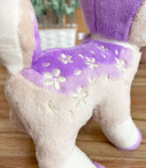 Lavendeer Fawn Plush close up of embroidered flower details