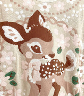 Little Deer Fawn Floral Knit Sweater close up