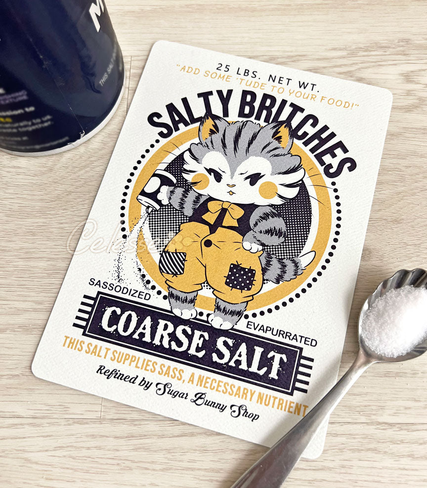 Salty Britches Coarse Salt Vintage Logo Textured Print