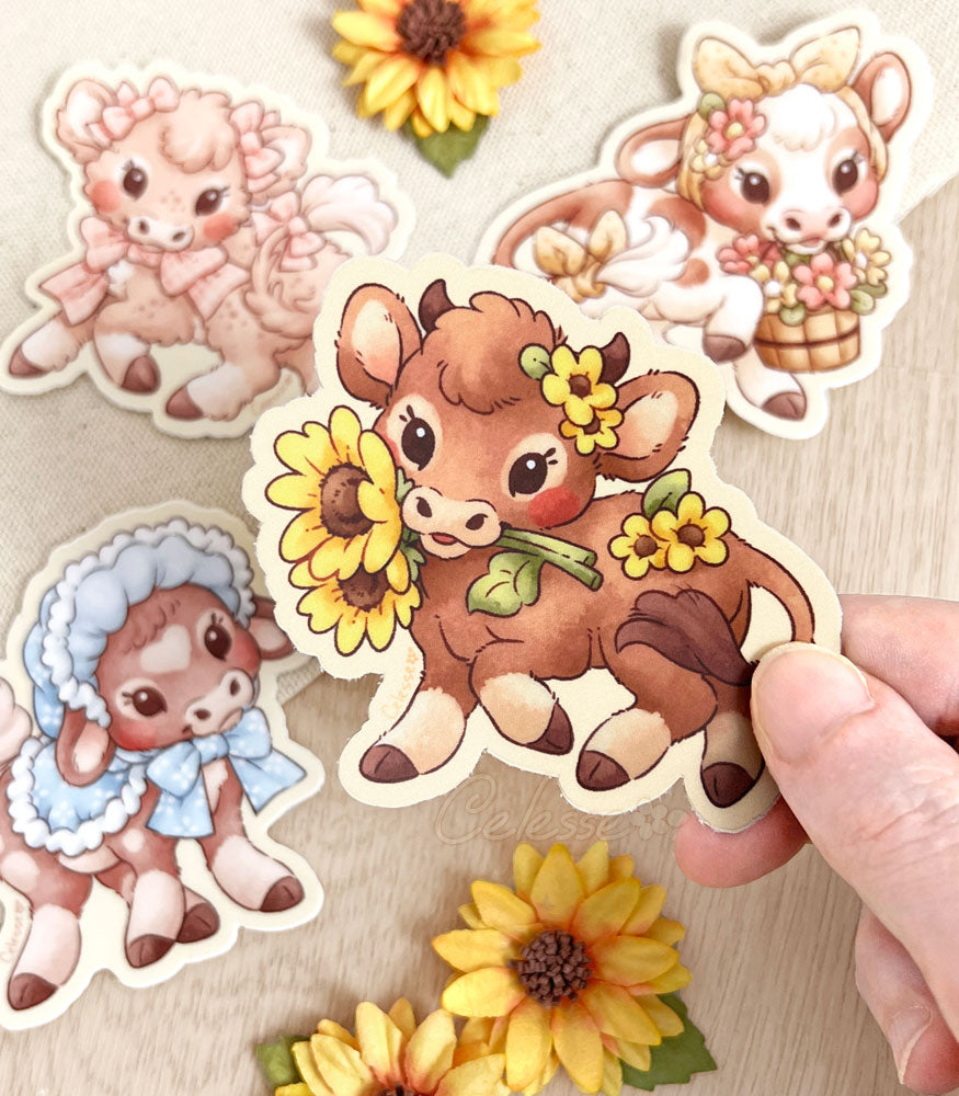 Tiny Moos Country Cows Vinyl Stickers