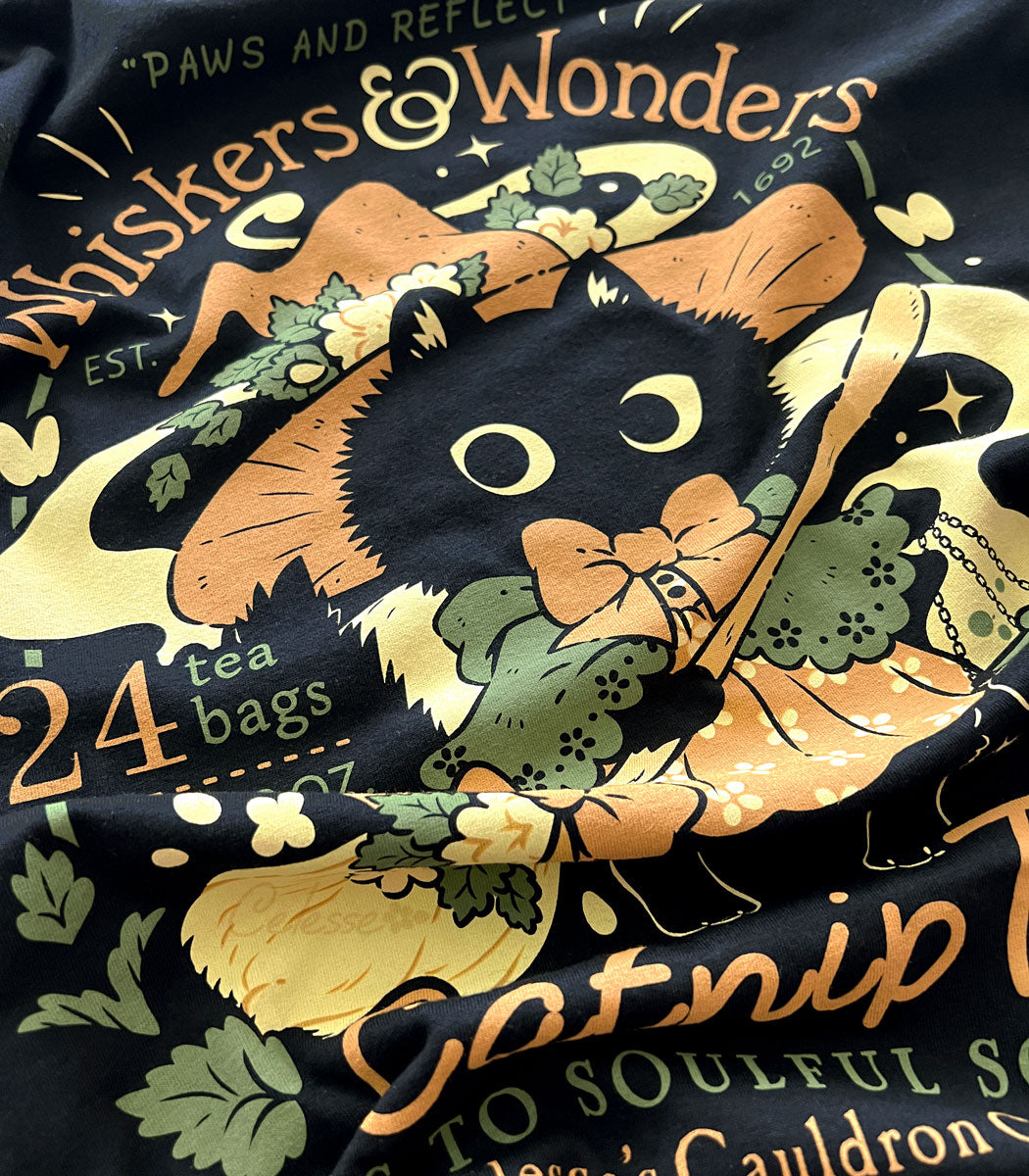 Whiskers Wonders Catnip Tea Shirt Sugar Bunny Shop