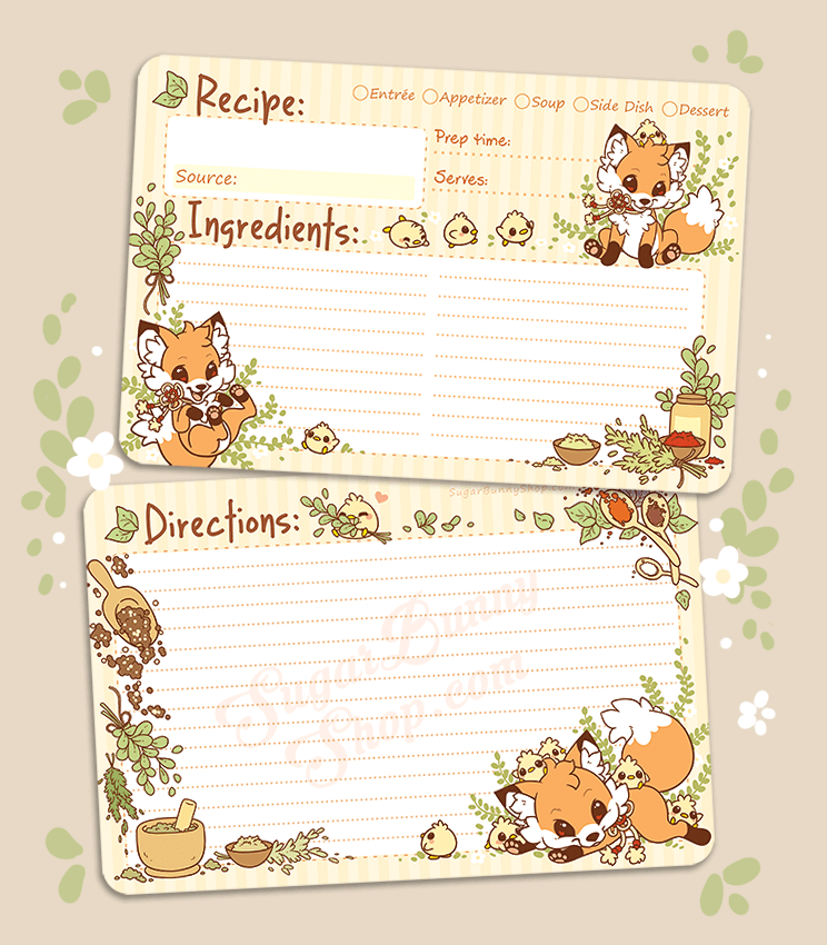 Doki Fox Recipe Cards – Sugar Bunny Shop
