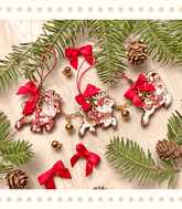 Santa's Reindeer Wood Ornaments – Sugar Bunny Shop